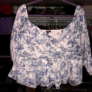 Express top XL white & blue